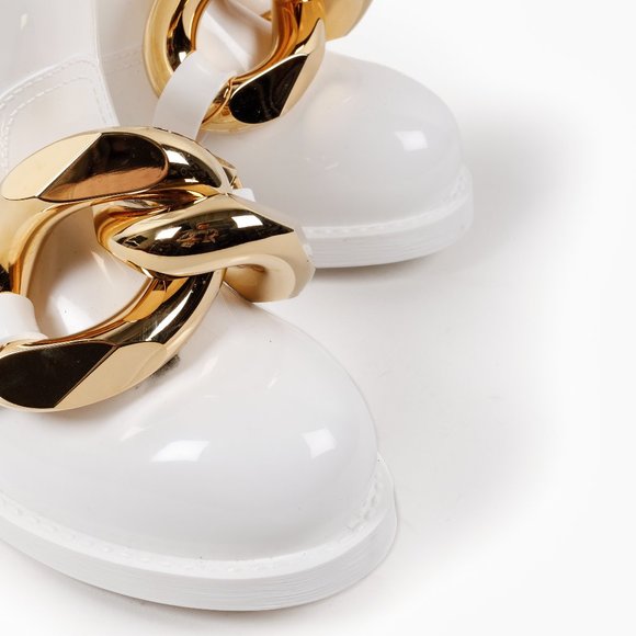 JW Anderson White Rubber Chain Embellished Ankle Boots - Picture 6 of 10